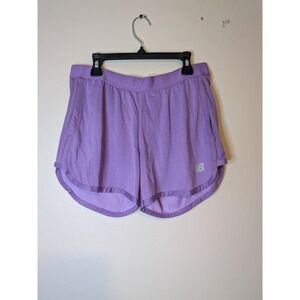 New Balance Womens Athletic Shorts Lilac Purple Mesh Logo Running Gym S